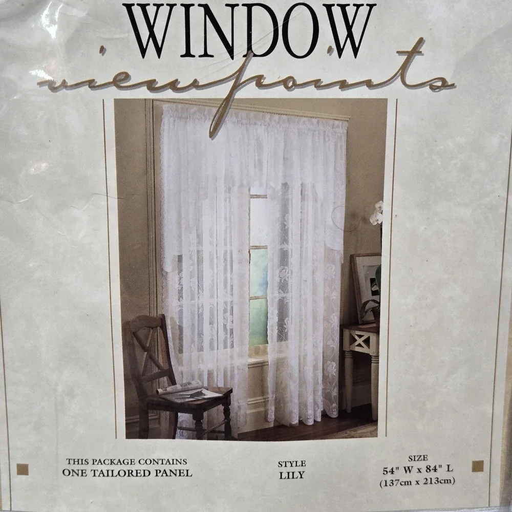 Sears Window Viewpoints‎ Tailored Curtain Panel Lily 54x84 Winter White